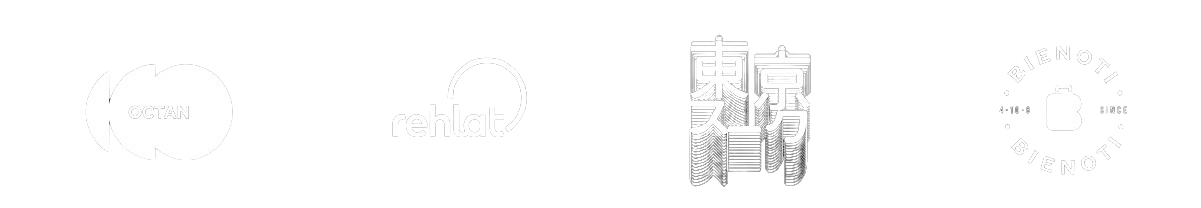 CJX Studios client logo strip featuring Octan, Rehlat and Bienoti brands