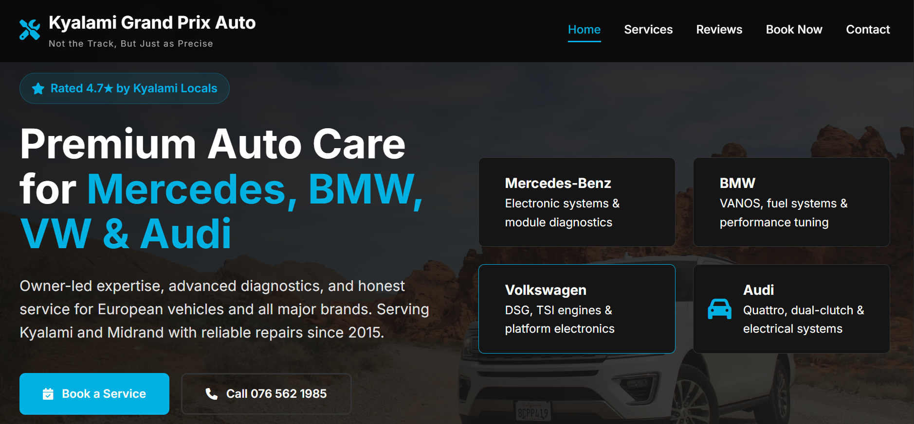 Kyalami Grand Prix Auto website