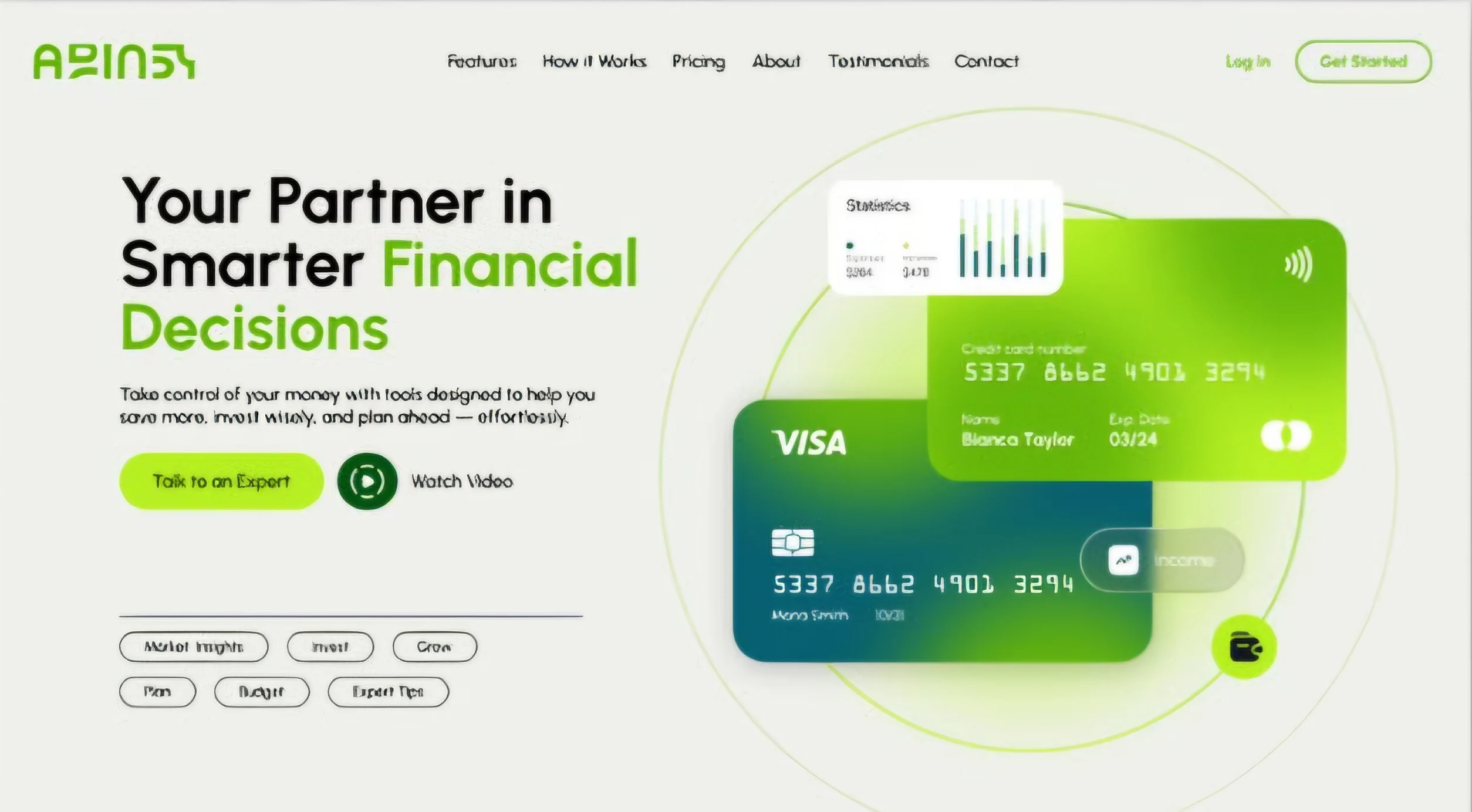 Modern dashboard-style accounting website mockup for a Johannesburg firm with SARS-aware copy